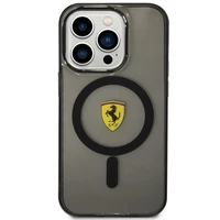 Ferrari FEHMP14XURKK iPhone 14 Pro Max 6.7" melns cietais viedtālruņa apvalks daļēji caurspīdīgs magnētiskais (MagSafe)