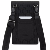 Karl Lagerfeld apvalks KLWBSAKHPCK rokassoma - melna Saffiano monogramma Choupette