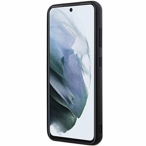 Karl Lagerfeld 3D Gumijas Mirdzošs Logotips viedtālruņa apvalks Samsung Galaxy S23 - melns