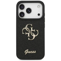 Guess Fixed Glitter Big 4G viedtālruņa apvalks iPhone 17 Pro - melns