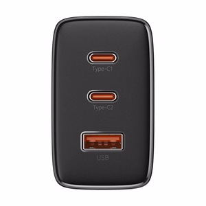 Sienas lādētājs Baseus OS-Cube Pro 2xUSB-C + USB, 65 W (melns)