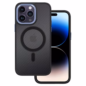 Tel Protect Magnetic Carbon Case for iPhone 15 Plus Black-purple