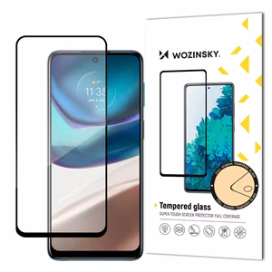 Wozinsky īpaši izturīgs pilna līme rūdītais stikls pilns ekrāns ar rāmi apvalkam draudzīgs Motorola Moto G42 melns