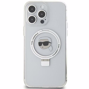 Karl Lagerfeld KLHMP15XHMRSKHH iPhone 15 Pro Max 6.7" balts ar statīvu Viedtālruņa apvalks Karl Head MagSafe