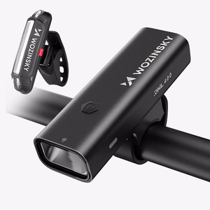 Wozinsky WSBLB2 priekšējā (400 lm) un aizmugurējā USB-C velosipēda luktura komplekts – melns