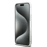 DKNY šķidrā spīduma lielā logotipa viedtālruņa apvalks iPhone 15 Pro - balts