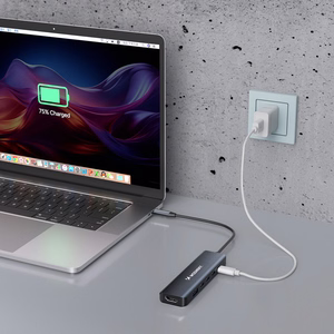 Wozinsky WHBC10Y4S 6-in-1 USB-C centrmezgls, alumīnija, ar 25 cm kabeli, pelēks