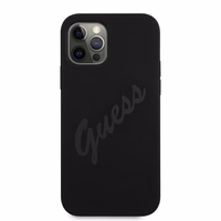 Guess GUHCP12LLSVSBK iPhone 12 Pro Max 6.7" melns/melns cietais apvalks Script Vintage