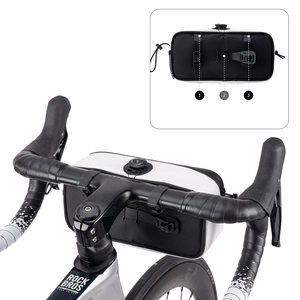 Rockbros TL001 ROAD TO SKY 1.9L ūdensizturīga velosipēda stūres soma - balta