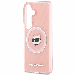 Karl Lagerfeld maciņš IML Repeated Choupette MagSafe priekš Samsung Galaxy S26 rozā
