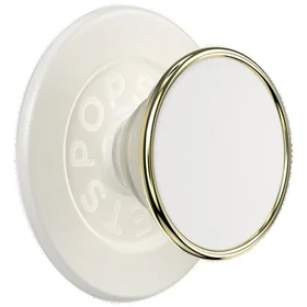 Popsockets Round Luxe Coconut Creme emaljas MagSafe turētājs un tālruņa statīvs