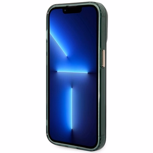 Guess GUHMP14XHTCMA iPhone 14 Pro Max 6.7 ciets vāciņš – zaļš/khaki – ar zeltainu kontūru, caurspīdīgs MagSafe