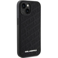 Karl Lagerfeld Kviltēts K Pattern apvalks viedtālrunim iPhone 15 Plus / 14 Plus - melns