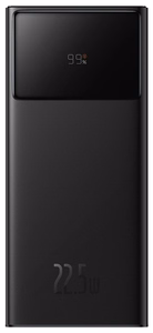 Baseus EnerFill FP41 30000mAh 22.5W portatīvais lādētājs ar Baseus Simple USB-A - USB-C 3A 30cm kabeli - melna