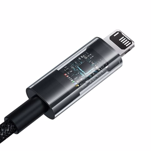 Baseus Gem USB-A uz Lightning 2.4A ātras uzlādes kabelis 1 m, melns