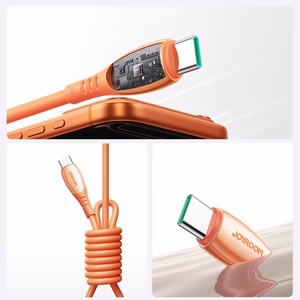 Joyroom S-A59 Vibrant Series 60W USB-C - USB-C Kabelis 1.2m - oranžs