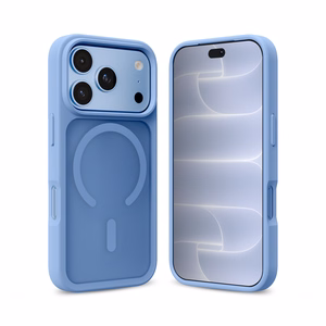 Zils „Crong Hybrid Matte Magnetic“ aizsargvāciņš ar „MagSafe“, paredzēts „Apple iPhone 18 Pro Max“ un „iPhone 17 Pro Max“