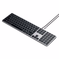 Wire keyboard USB C QWERTY Satechi Slim W3 Wisarkans ST-UCSW3M space pelēks
