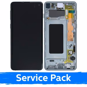 LCD Display Compatible With Samsung G973 S10 With Frame / Prism Green / (Service Pack)