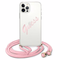 Guess Script Vintage iPhone 12 Pro Max 6.7" apvalks - rozā