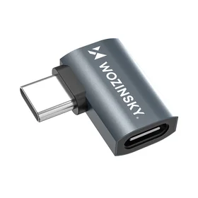 Wozinsky WPKB-01 USB-C - USB-C 40Gb/s 240W 8K OTG sānu leņķa adapteris - pelēks