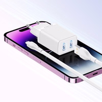 Lādētājs Awei C15L-EU 10W 2xUSB-A + USB-A uz Lightning kabelis 1.0m balts