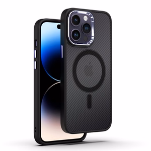 Tel Protect Magnetic Carbon maciņš iPhone 13 Pro melns-oranžs