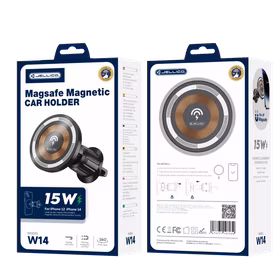 JELLICO auto turētājs Magsafe ar bezvadu uzlādi W14 15W Melns