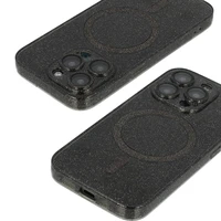 Glitter MagSafe apvalks iPhone 11 melns caurspīdīgs