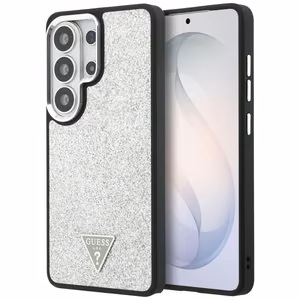 Guess maciņš Fixed Glitter Triangle MagSafe for Samsung Galaxy S26 Ultra sudraba