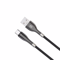 Forever Sleek kabelis USB - USB-C 1,0 m 3A melns