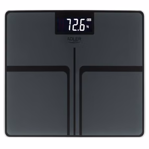 Adler AD 8194S STRIPES – электронные напольные весы, зарядка через USB-C, чёрный