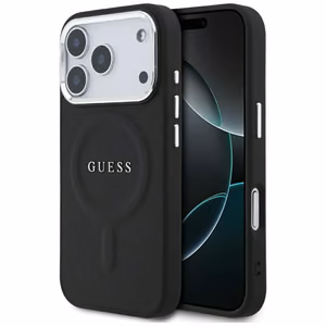 Guess чехол для iPhone 17 Pro совместимый с MagSafe GUHMP17LPSAREGSK (PU W/ Classic Logo) чёрный