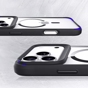 3mk Satīna bruņu Magnētiskais viedtālruņa apvalks iPhone 17 Pro Max - caurspīdīgs melns