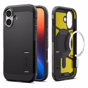 Spigen Tough Armor Mag Чехол совместимый с MagSafe для iPhone 17 чёрный