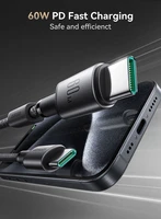 Cable USB-C - USB-C Joyroom S-A50, 60W, 1.2m pelēks