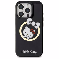 Hello Kitty IML Jautrā lente magnētiskais iPhone 16 Pro viedtālruņa apvalks - melns