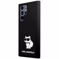 Karl Lagerfeld Silikona Choupette viedtālruņa apvalks Samsung Galaxy S24 Ultra - melns