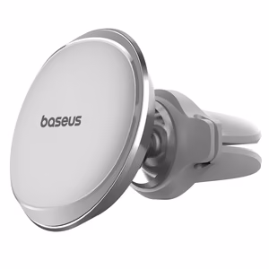 Sudraba Baseus Magnetic Air Vent magnētiskais auto turētājs ar kabeļu skavām