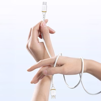 Dudao L25L USB-A - Lightning Kabelis 1m 30W with Soft Silicone Braid - Balts