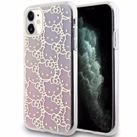 Hello Kitty IML Gradient Electrop Crowded Kitty Head korpuss viedtālrunim iPhone 11 / XR - rozā
