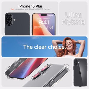Spigen Ultra Hybrid viedtālruņa apvalks iPhone 16 Plus - caurspīdīgs