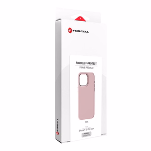Maciņš priekš iPhone 15 PRO MAX Forcell F-Protect Frame Premium saderīgs ar Magsafe rozā