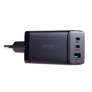 Joyroom ātrais GaN lādētājs 65W USB-A, 2x USB-C melns + USB-C - USB-C kabelis 100W 1.2m (TCG01)