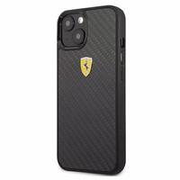 Ferrari FEHCP13SFCABK iPhone 13 mini 5.4" melns cietais apvalks On Track Real Carbon