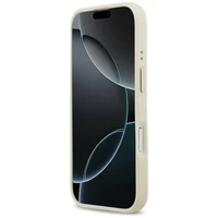 Guess Graudains Strass Logotips Magnētiskais viedtālruņa apvalks iPhone 17 - bēšs