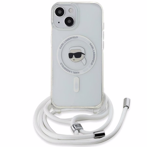 Karl Lagerfeld Crossbody IML Karl Head Magnētiskais viedtālruņa apvalks iPhone 15 / 14 / 13 – caurspīdīgs