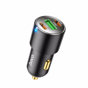 Auto lādētājs Hoco NZ6 PD45W 2xType-C/1xUSB-A melns