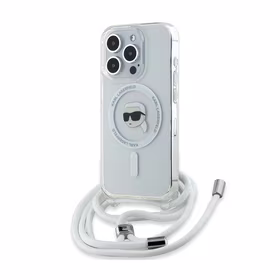 Karl Lagerfeld Crossbody IML Karl Head Magnētiskais viedtālruņa apvalks iPhone 15 Pro – caurspīdīgs