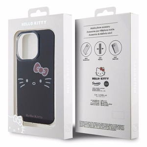 Hello Kitty IML kaķa sejas viedtālruņa apvalks iPhone 14 Pro - melns